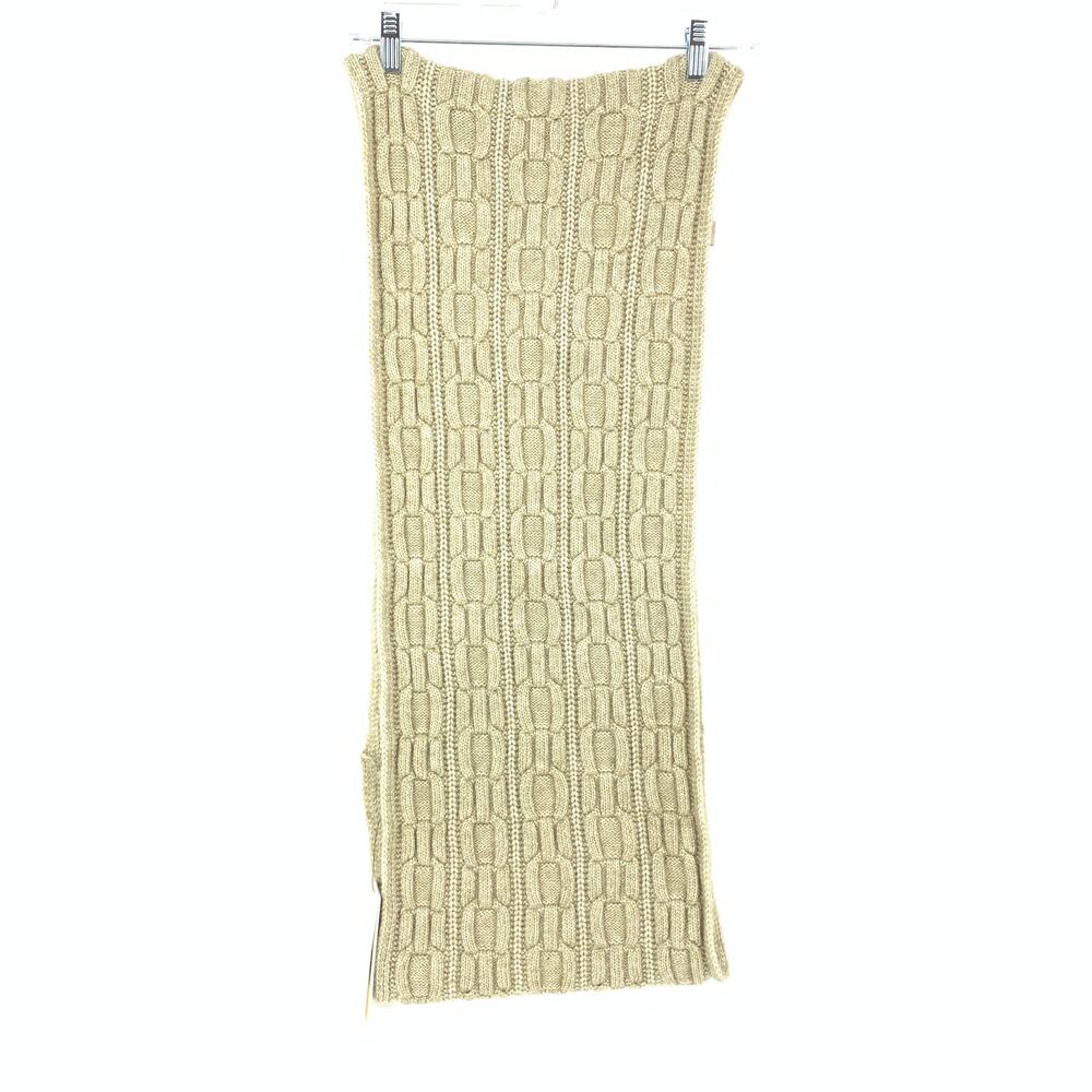 Calvin Klein Women's Infinity Loop Scarf Cable Knit Almond Beige NEW